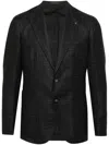 TAGLIATORE LOGO-BROOCH BLAZER