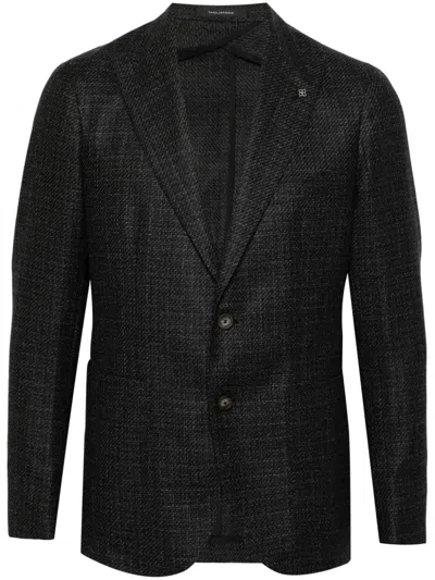 Tagliatore Logo-brooch Blazer In Black