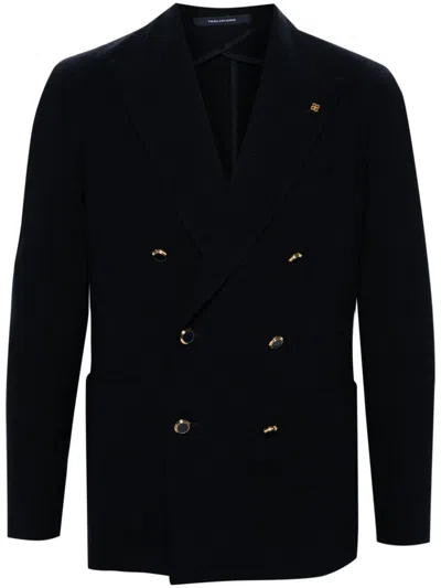 Tagliatore Logo-brooch Blazer In Blue