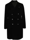 Tagliatore Black Double-breasted Coat With Four Pockets In Black
