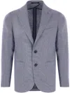 Tagliatore Tailored Herringbone Pattern Jacket In Blue