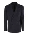 Tagliatore Double-breasted Cashmere Blazer In Black