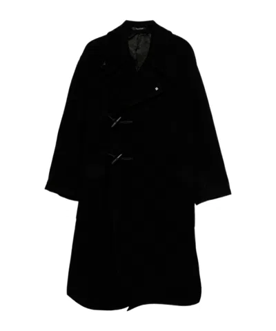 Tagliatore Logo Plaque Long Sleeved Coat In Black