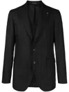 Tagliatore Logo-plaque Single-breasted Blazer In Black