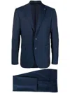 Tagliatore Logo-plaque Single-breasted Suit In Blue