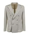 Tagliatore Beige Double-breasted Jacket In Gray