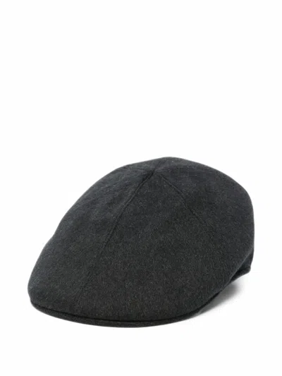 Tagliatore Logo-plaque Flat Cap In Gray