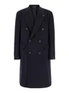 Tagliatore Black Double-breasted Coat With Four Pockets In Black