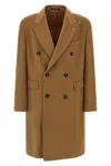Tagliatore Double-breasted Londra Coat Featuring Pockets In Sand