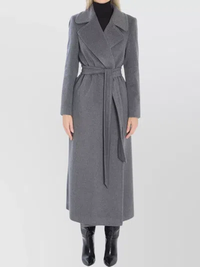 TAGLIATORE LONG CASHMERE COAT REMOVABLE BELT