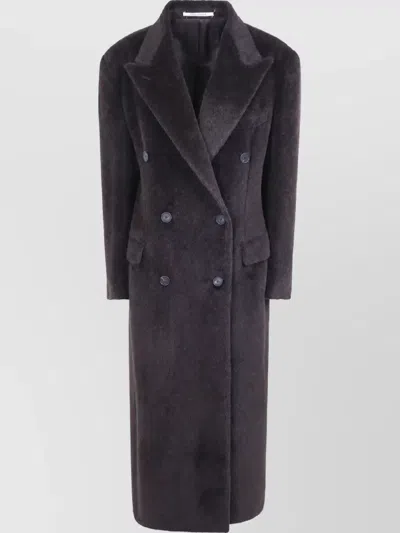 Tagliatore Long Coat In Brown