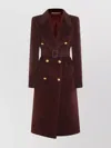 Tagliatore Long Coat With Belt And Gold Buttons In Black