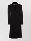 Tagliatore Long Double-breasted Coat Structured Shoulders In Blue