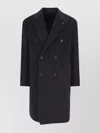 Tagliatore Black Double-breasted Coat With Four Pockets In Black