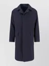 Tagliatore Blue Jacket With Classic Collar And Concealed Button Placket In Blue