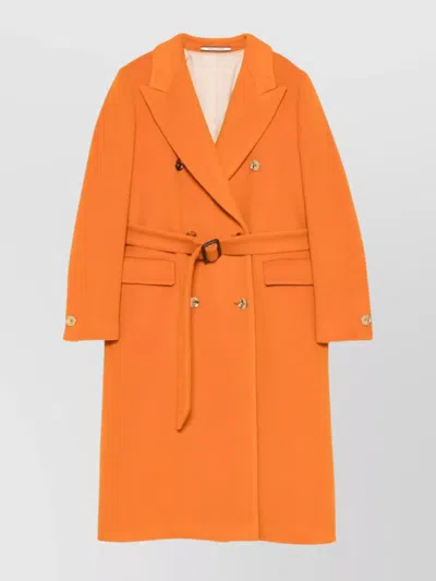 TAGLIATORE LONG LENGTH WOOL COAT WITH GOLD-TONE BUTTONS