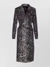 Tagliatore Leopard Printed Bouble Breasted Coat In Black