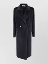 Tagliatore Long Notched Lapel Coat With Flap Pockets In Black