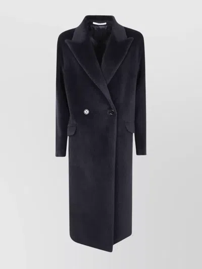 TAGLIATORE LONG NOTCHED LAPEL COAT WITH FLAP POCKETS
