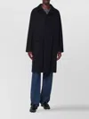 Tagliatore Long Single Breasted Coat Front Pockets In Black