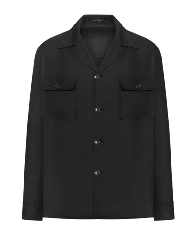 Tagliatore Long Sleeve Casual Jacket In Black