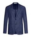 Tagliatore Single Breasted Wool Blend Jacket In Blue
