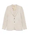 Tagliatore Taupe Plaid Tailored Jacket With Notched Lapels In White