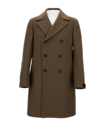 Tagliatore Long Sleeve Coat In Green