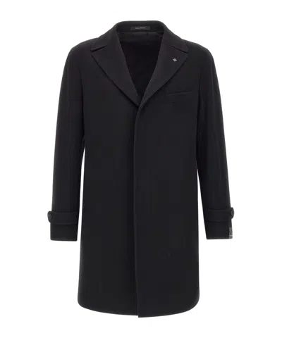 Tagliatore Notched-lapels Coat In Black