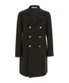 Tagliatore Brown Double Breasted Wool Coat In Black