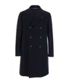 Tagliatore 'arden' Blue Long Double-breasted Coat In Black