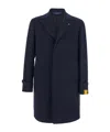 Tagliatore Single-breasted Herringbone Coat In Blue