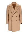 Tagliatore Double-breasted Button Coat In Brown