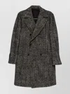 Tagliatore Long Sleeve Coat Notched Lapels Pockets In Black