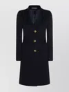 Tagliatore Long Sleeve Coat With Notched Lapel And Back Vent In Multi