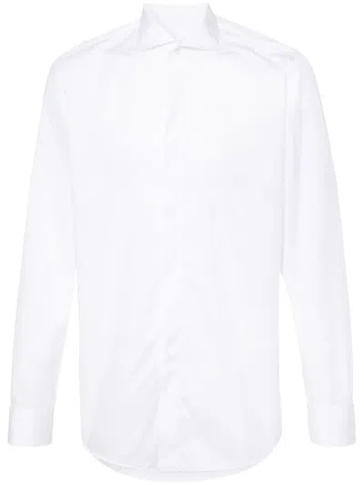 Tagliatore Long-sleeve Cotton Shirt In White