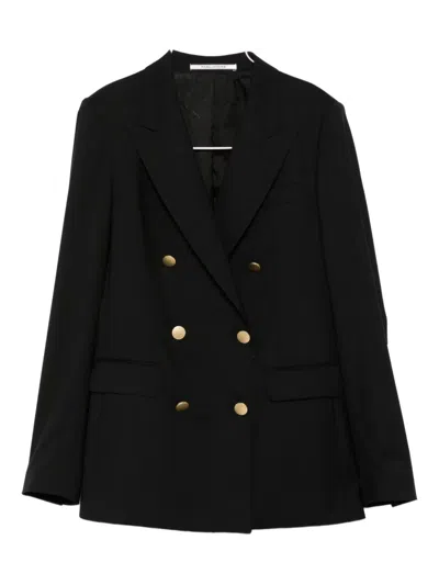 Tagliatore Long-sleeve Double-breasted Blazer In Black