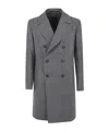 Tagliatore Long Sleeve Double-breasted Coat In Gray