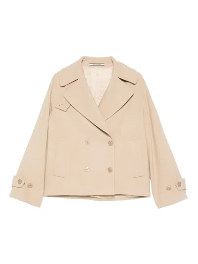 Tagliatore Long-sleeve Double-breasted Jacket In Neutral