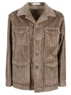 Tagliatore Corduroy Pocket Jacket In Brown