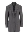 Tagliatore Striped Single-breasted Blazer In Gray