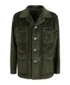 Tagliatore Corduroy Buttoned Jacket In Green