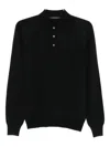Tagliatore Long-sleeve Polo Shirt In Black