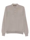 Tagliatore Long-sleeve Polo Shirt In Gray
