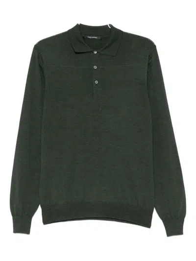 Tagliatore Long-sleeve Polo Shirt In Green