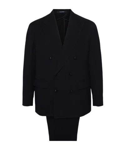 Tagliatore Double-breasted Suit In Black