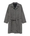 Tagliatore Long Checkered Coat Belted Waist
