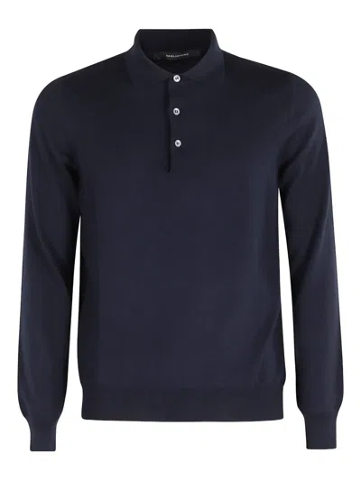 TAGLIATORE LONG-SLEEVE WOOL POLO SHIRT