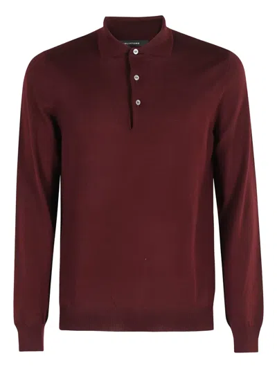 TAGLIATORE LONG-SLEEVE WOOL POLO SHIRT