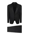 Tagliatore Long-sleeved Blazer And Trousers Set In Black
